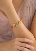 Cobra Charm Tan Bracelet (Yellow Gold) BRA002542