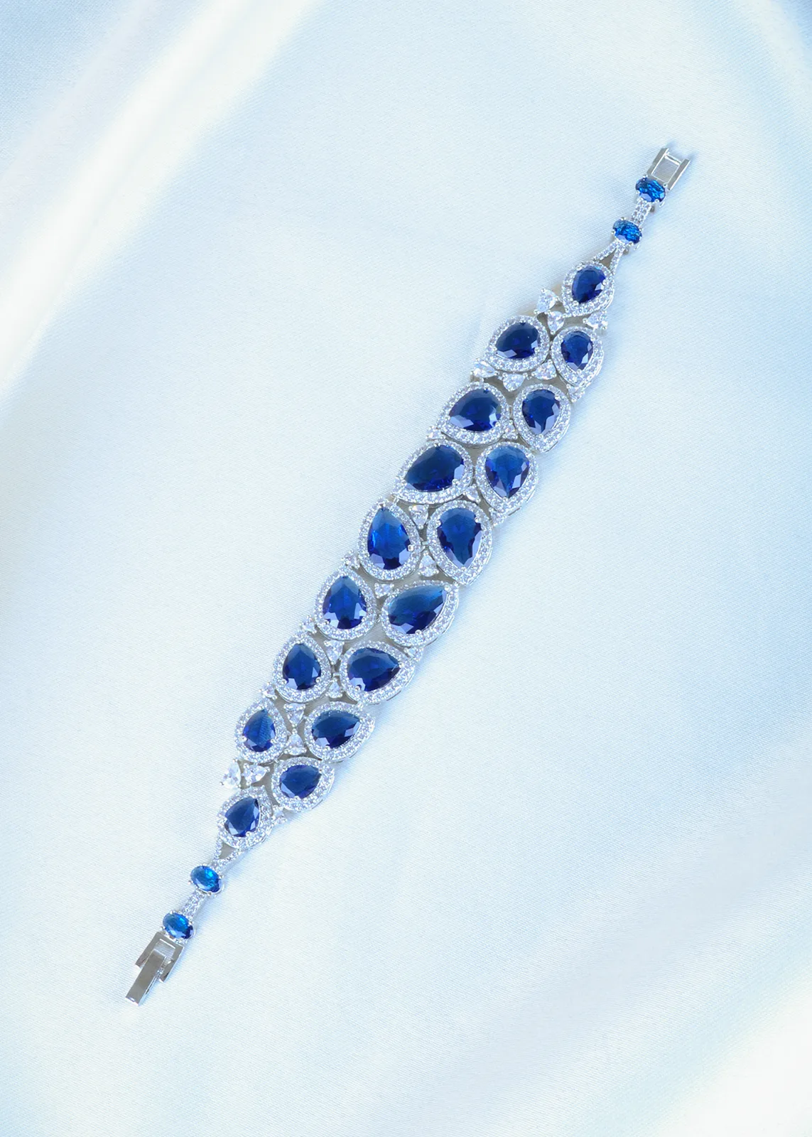 Colorful-Pallette-Blue-Tennis-Bracelet-Silver-BRA001131a Colorful Pallette Blue Tennis Bracelet (Silver) BRA001131 - Image 1