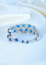 Colorful Pallette Blue Tennis Bracelet (Silver) BRA001131 - Image 3