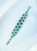 Colorful Pallette Green Tennis Bracelet (Silver) BRA001132