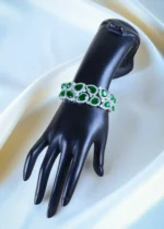 Colorful Pallette Green Tennis Bracelet (Silver) BRA001132 - Image 2