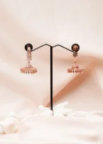 Contemporary Diamond Jhumka (Rose Gold)  EAR000778 - Image 2