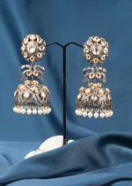 Contemporary Kundan Jhumka (Dual Plating) EAR000630