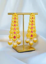 Contemporary Tribal Earrings (Yellow Gold) EAR001422 - Image 3