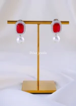 Crimson Glow Earrings (Silver) EAR002078