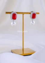 Crimson Glow Earrings (Silver) EAR002078 - Image 2