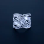 Crossover Bridge Bagguette Ring (Silver) RING01406