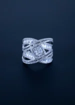 Crossover Bridge Bagguette Ring (Silver) RING01406