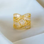 Crossover Bridge Bagguette Ring (Yellow Gold) RING01410