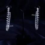 Crown-Edge Crystal Hoops (Silver) EAR002201