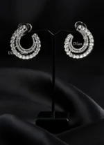 Crystal Arc Hoops (Silver) EAR002555