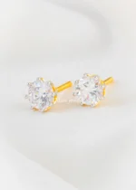 Crystal Bloom Studs (Yellow Gold) EAR002632 - Image 2