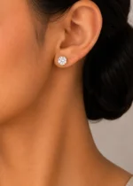 Crystal Bloom Studs (Yellow Gold) EAR002632 - Image 4