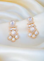 Dangling Polki Earrings (Yellow Gold) EAR001439 - Image 2
