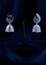 DazzleDrop Jhumki Earrings (Silver) EAR001594 - Image 3