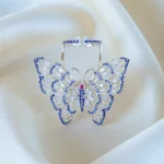 Dazzling Blue Flying Butterfly Ring (Silver) RING01389