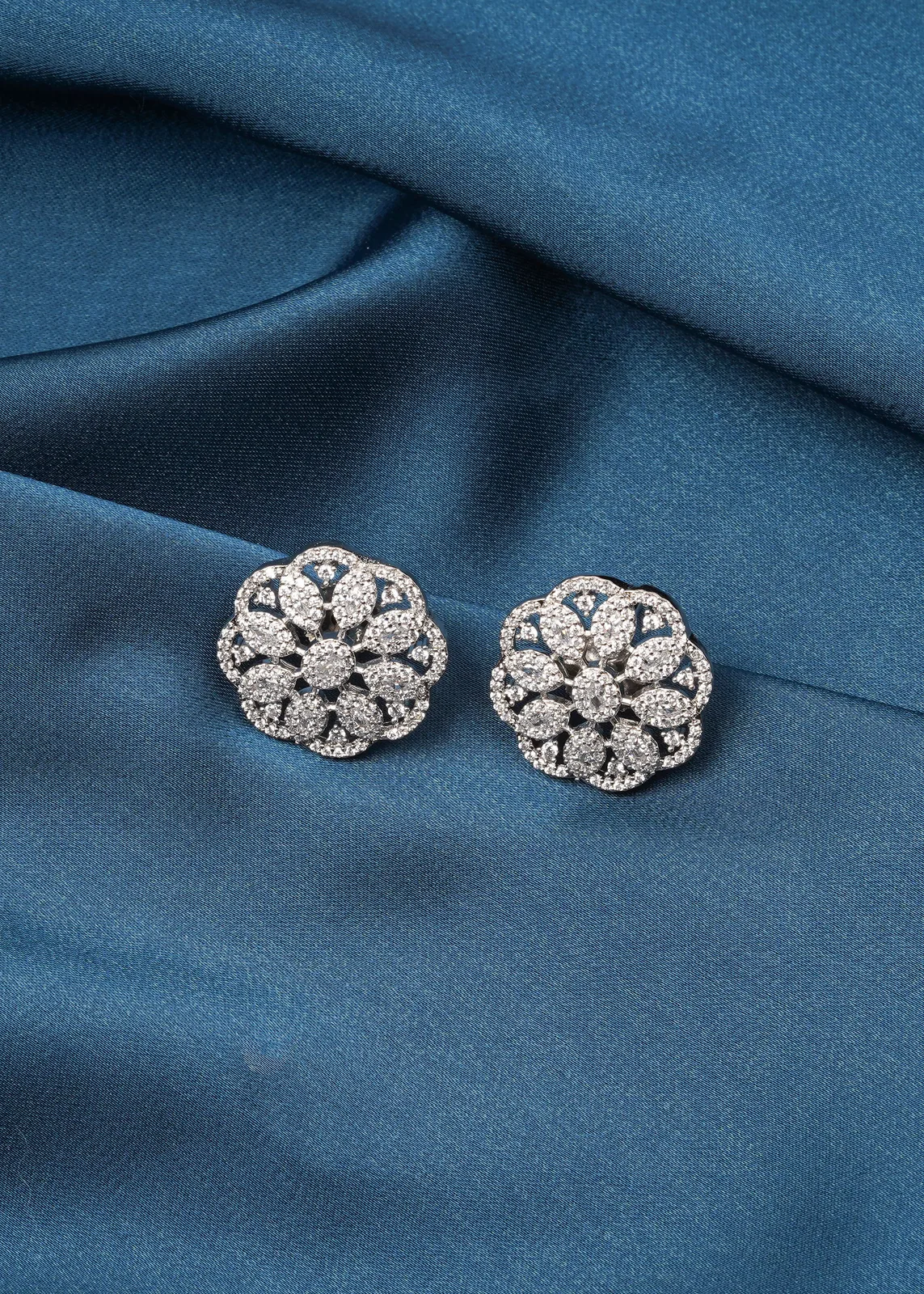 Dazzling-Diamond-Studs-Silver-EAR000714a Dazzling Diamond Studs (Silver) EAR000714 - Image 1