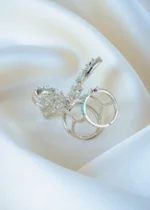Dazzling Green Flying Butterfly Ring (Silver) RING01387 - Image 3
