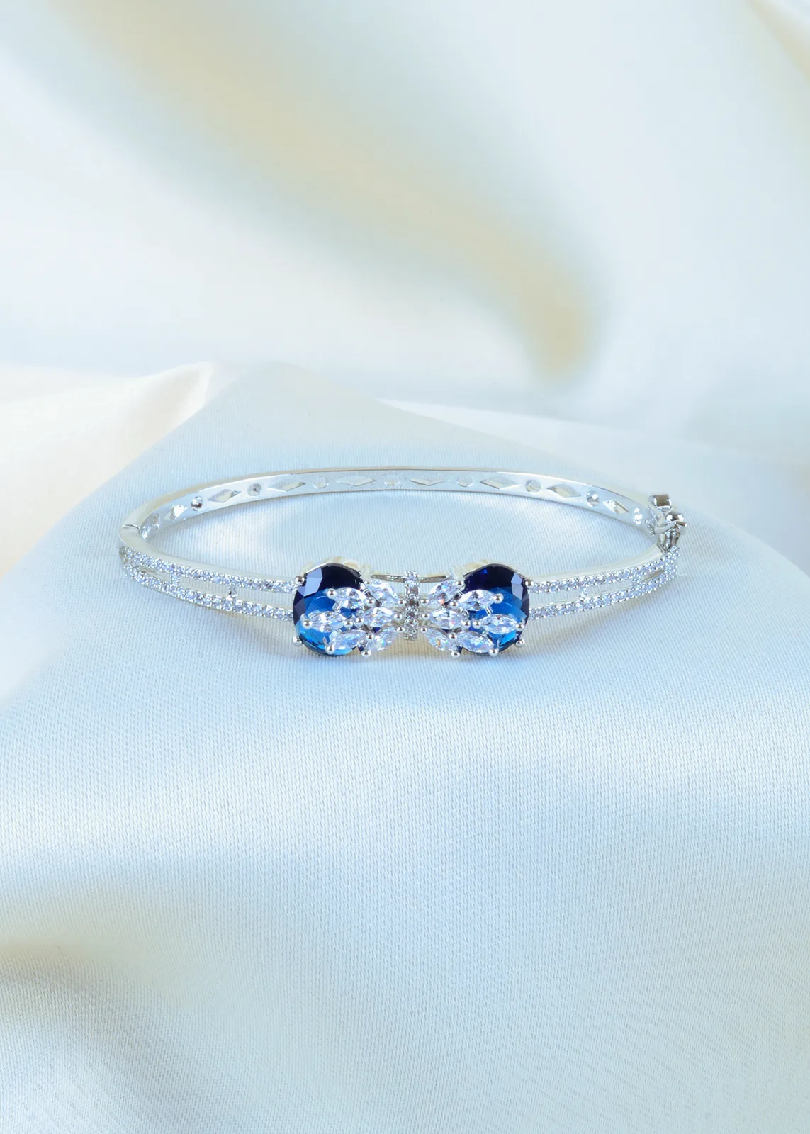 Designer-Blue-Saphire-Bracelet-Silver-BRA001141a Designer Blue Saphire Bracelet (Silver) BRA001141 - Image 1
