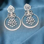 Designer Bow Earrings (Silver) EAR000503