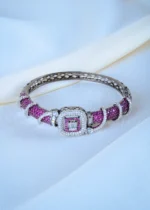 Designer Diamond Ruby Bracelet (Antique Silver) BRA001244 - Image 2