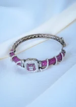 Designer Diamond Ruby Bracelet (Antique Silver) BRA001244 - Image 3