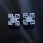 Designer Diamond Stud Earrings (Silver) EAR000995