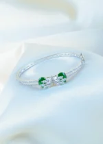 Designer Emerald Green Bracelet (Silver) BRA001140 - Image 2