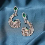 Designer Green Danglers (Dual Plating) EAR000498