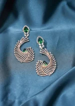 Designer Green Danglers (Dual Plating) EAR000498