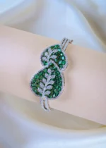 Designer Green Leaf Bracelet (Dual Plating) BRA001166