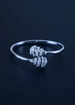 Designer Studded Clutch Bracelet (Silver) BRA001180