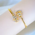 Designer Studded Clutch Bracelet (Yellow Gold) BRA001181
