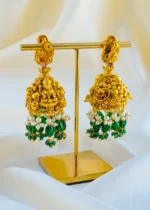 Devi Ratna jhumka (Antique Gold) EAR001610 - Image 3