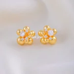 Dewdrop Blossom Studs (Yellow Gold) EAR002133