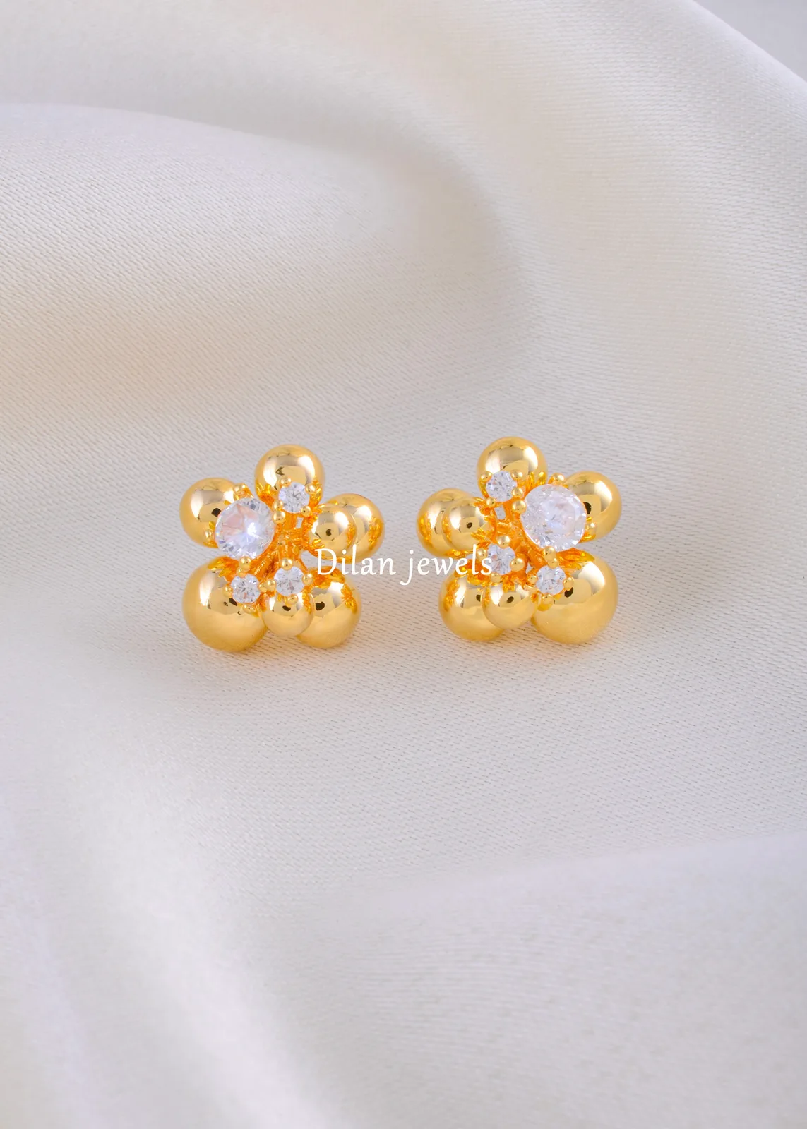 Dewdrop-Blossom-Studs-Yellow-Gold-EAR002133a Dewdrop Blossom Studs (Yellow Gold) EAR002133 - Image 1