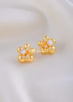 Dewdrop Blossom Studs (Yellow Gold) EAR002133 - Image 2