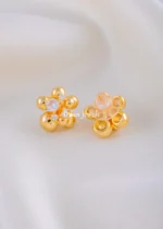 Dewdrop Blossom Studs (Yellow Gold) EAR002133 - Image 3