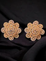 Diamomd Floral Studs (Yellow-Gold) EAR000075