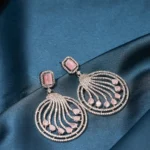 Diamond Blush Pink Earrings (Silver) EAR000481