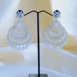 Diamond Chandbali Earrings (Silver) EAR000842