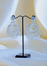Diamond Chandbali Earrings (Silver) EAR000842 - Image 2