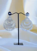 Diamond Chandbali Earrings (Silver) EAR000842 - Image 3