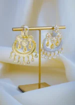 Diamond Chandbali Earrings (Yellow Gold) EAR000920 - Image 3