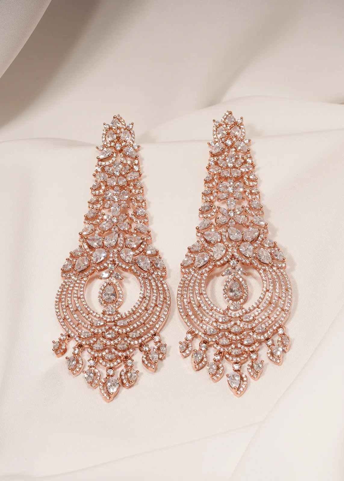 Diamond-Chandelier-Earrings-Rose-Gold-EAR000440a Diamond Chandelier Earrings (Rose Gold) EAR000440 - Image 1