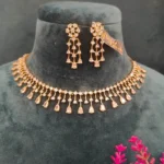 Diamond Drop Necklace Set (Yellow-Gold)- NEC000001