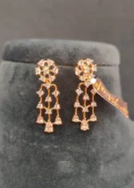 Diamond Drop Necklace Set (Yellow-Gold)- NEC000001 - Image 2