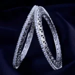 Diamond Dust 10 Pointer Bangles (Silver) BAN001964