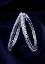 Diamond Dust 10 Pointer Bangles (Silver) BAN001964