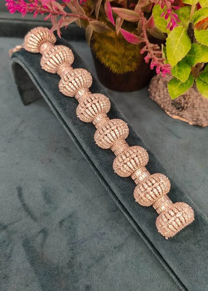 Diamond-Gajra-Bracelet-White-Gold-BRA000042a Diamond Gajra Bracelet (White-Gold) BRA000042 - Image 1